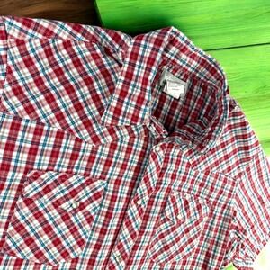 Wrangler Wrancher Shirt Men L Pearl Snap Plaid Flap Pockets Western Rodeo Cowboy